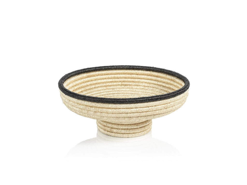 Zodax Matera 12.5" Diameter Coiled Abaca Footed Small Bowl