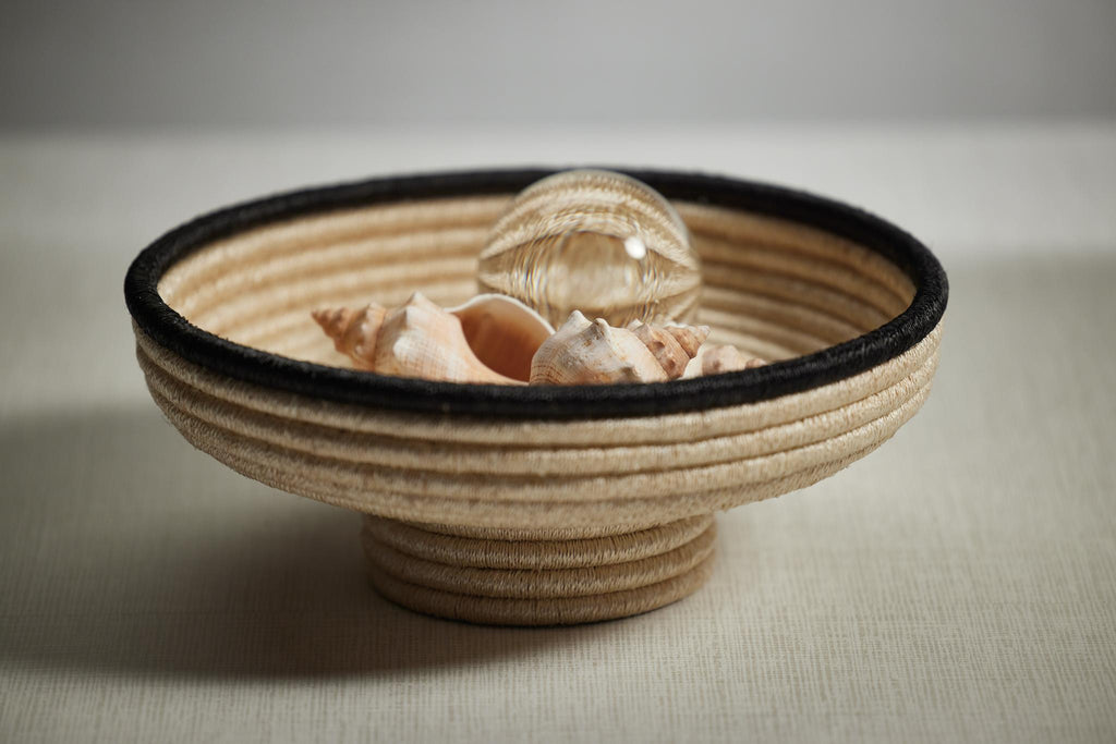 Zodax Matera 12.5" Diameter Coiled Abaca Footed Small Bowl