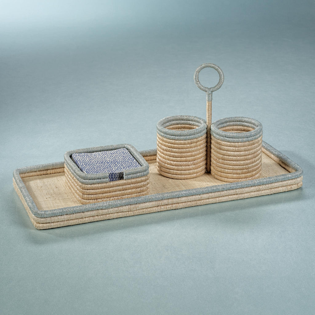 Zodax Laloma Coiled Rattan & Abaca Utensil Caddy