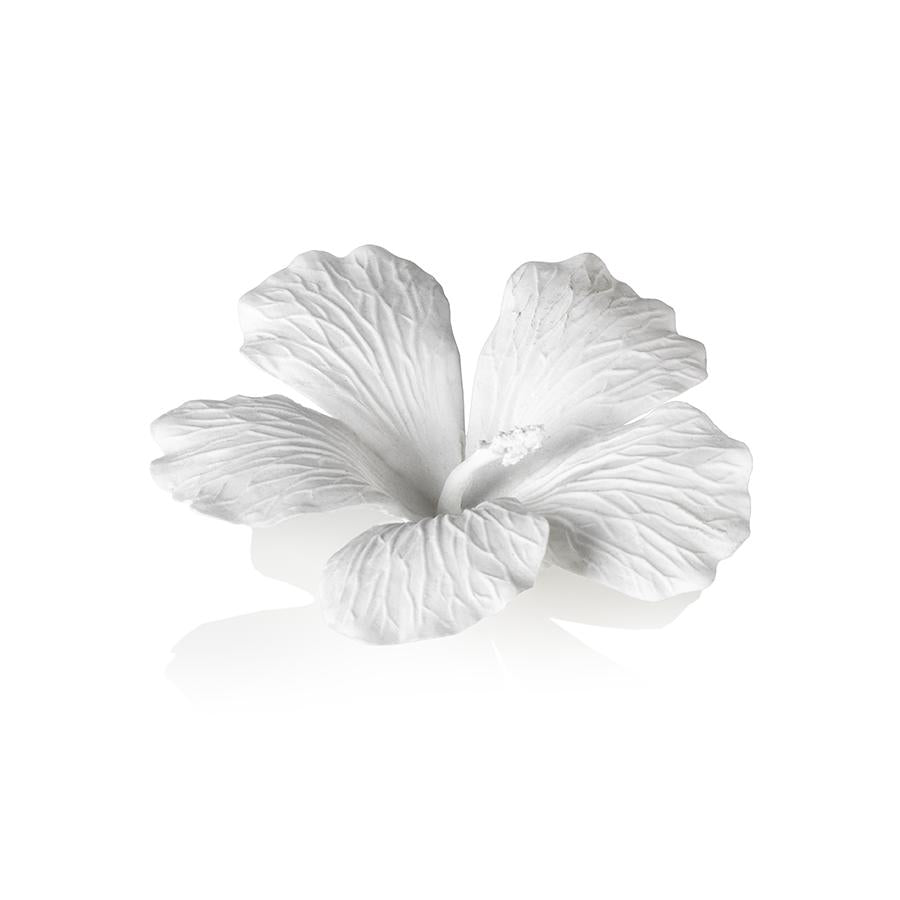 Zodax White Bone China Hibiscus Flower Wall & Table Dcor, Set of 3