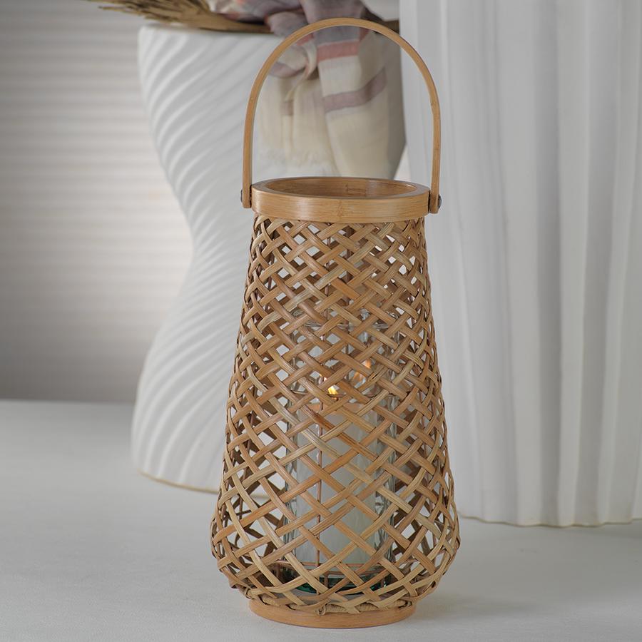 Zodax Mactan 15.75" Tall Rattan Decorative Lantern