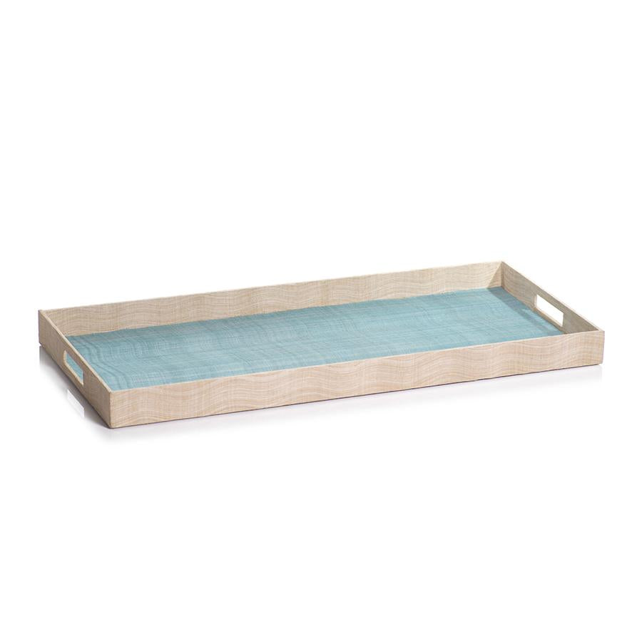 Zodax Galera 30" Long  Rectangular Abaca Silk Tray