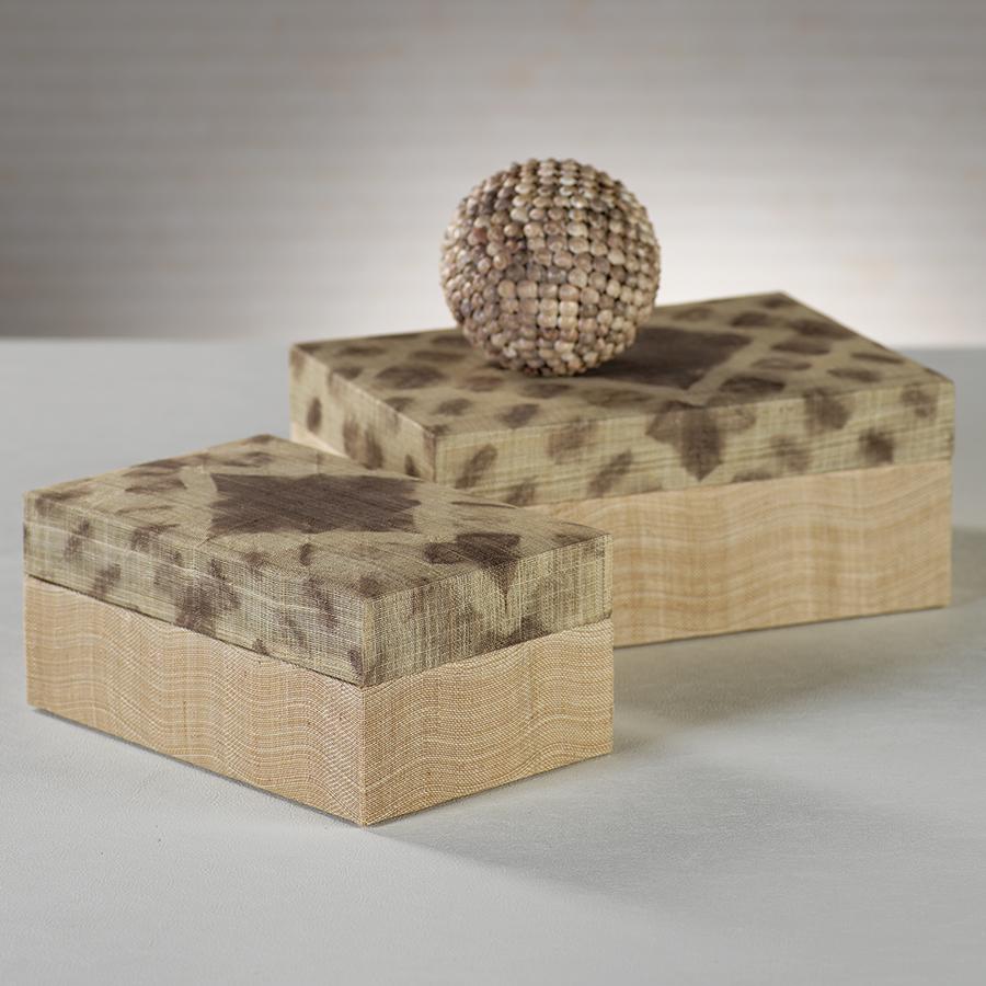 Zodax Large Agrari Tie Dye Taupe Abaca Silk Box