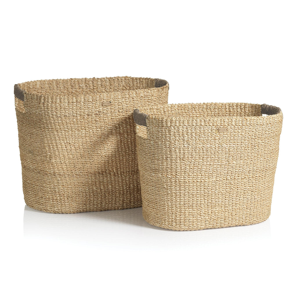 Zodax Lucena  Oval Abaca Baskets, Set of 2