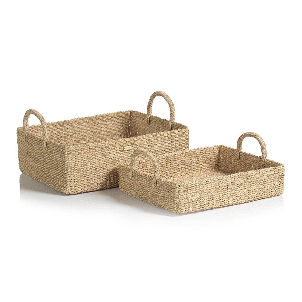 Zodax Lucena Rectangular Abaca Trays, Set of 2