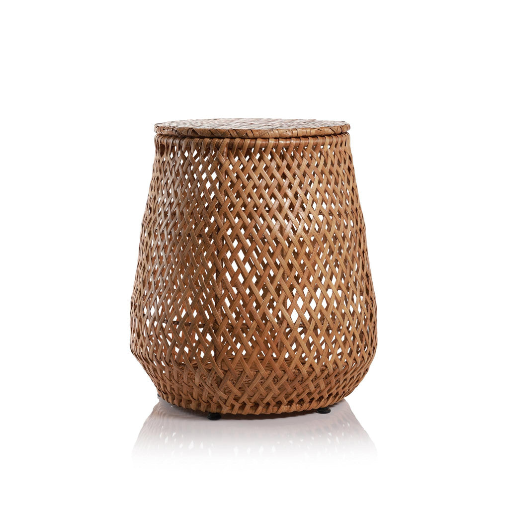 Zodax Larissa Handcrafted Rattan Stool and Storage