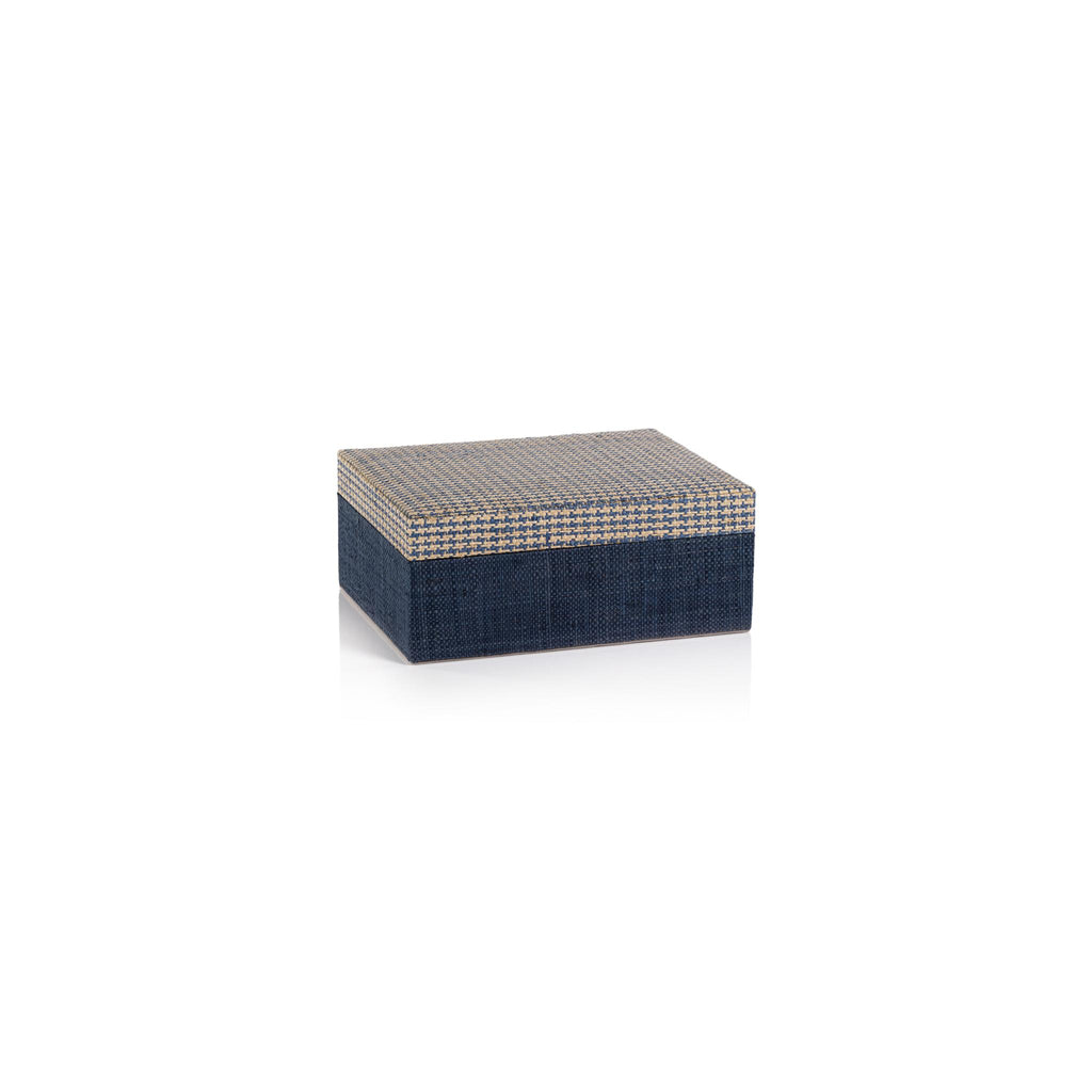 Zodax Trani Houndstooth Raffia Decorative Box