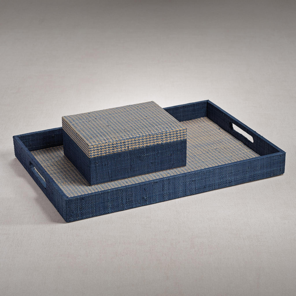 Zodax Trani Houndstooth Raffia Decorative Box