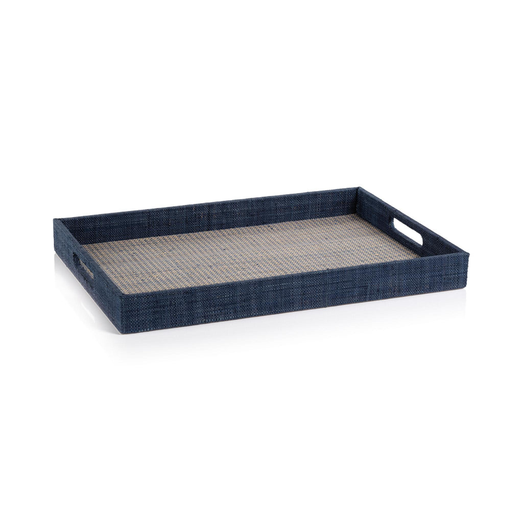 Zodax Trani Houndstooth Raffia Tray