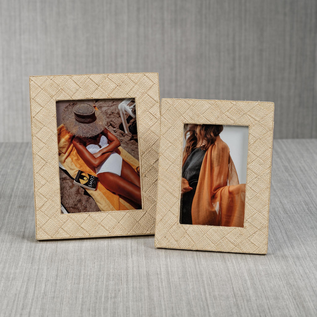 Zodax 4" x 6" Lazarev Woven Raffia Photo Frame