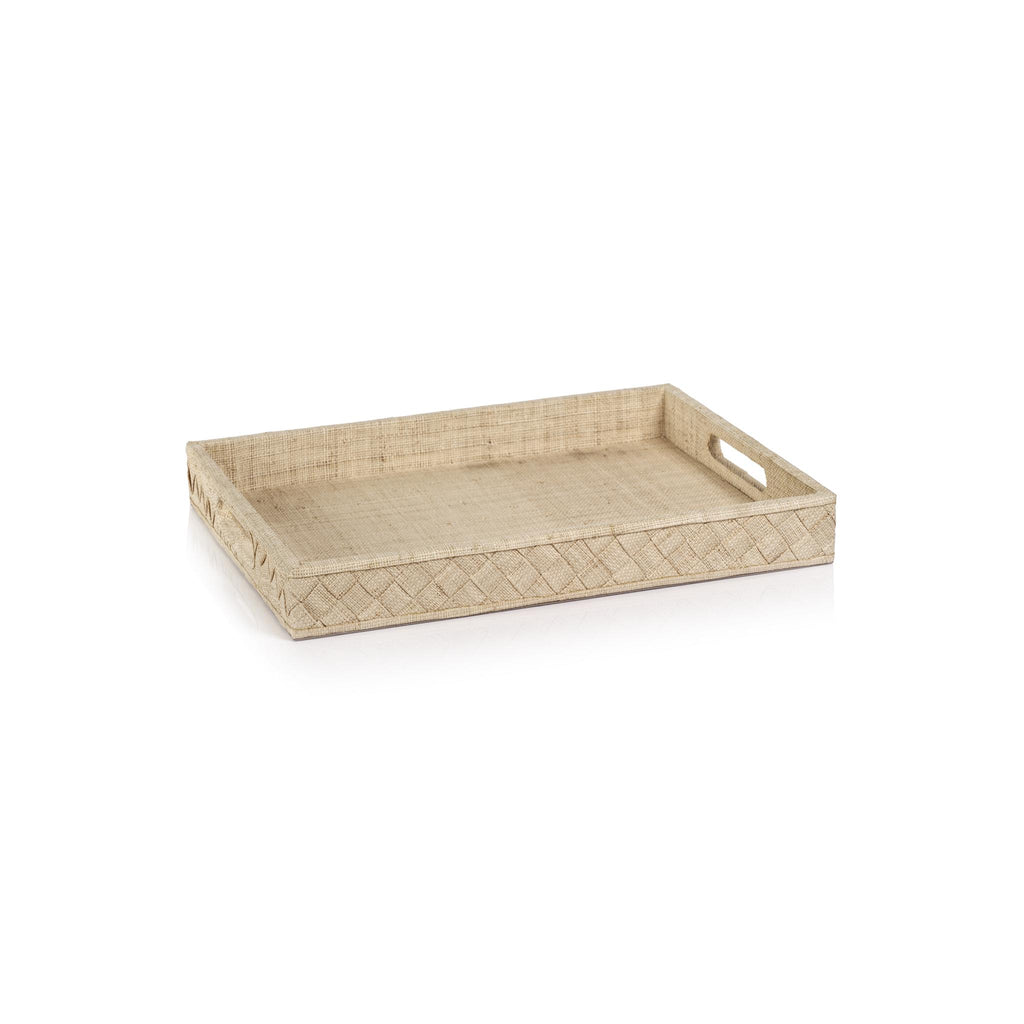 Zodax Small Lazarev Woven Raffia Serving Tray