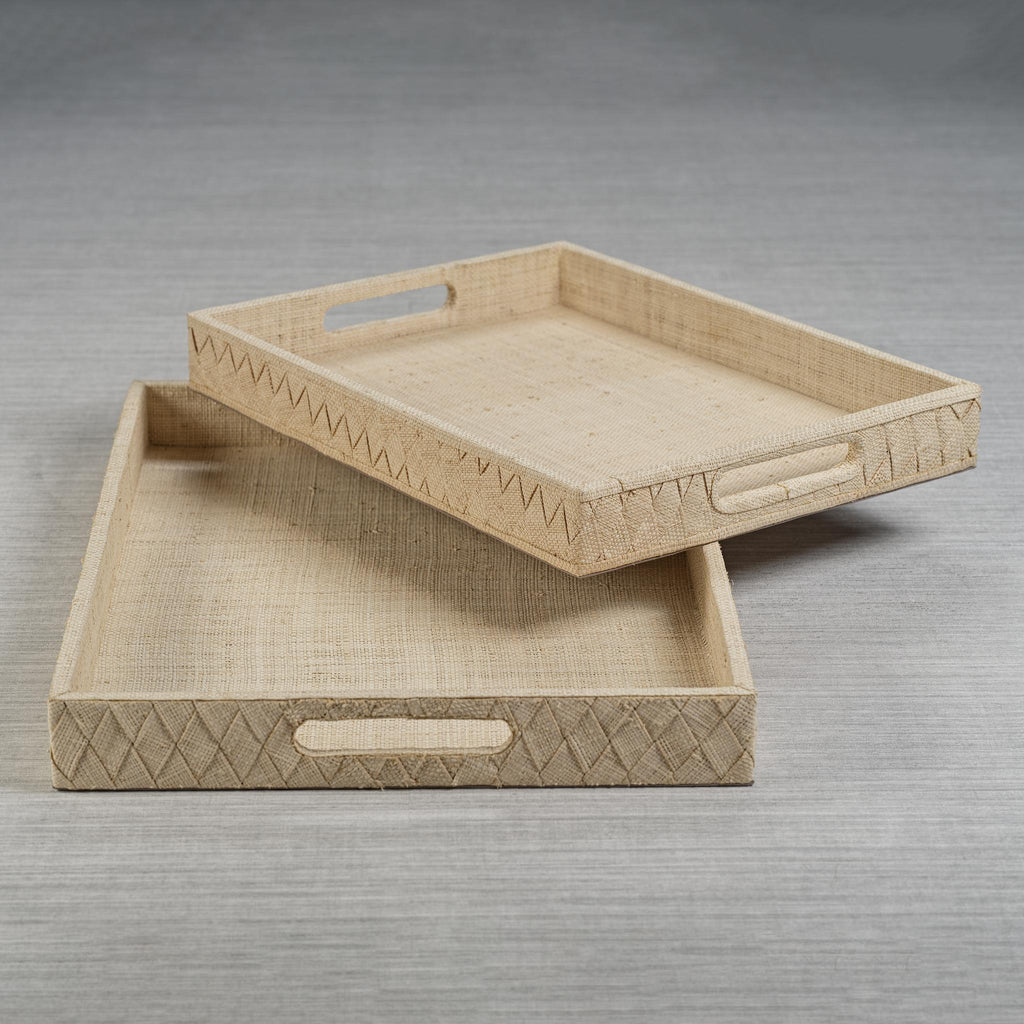 Zodax Small Lazarev Woven Raffia Serving Tray