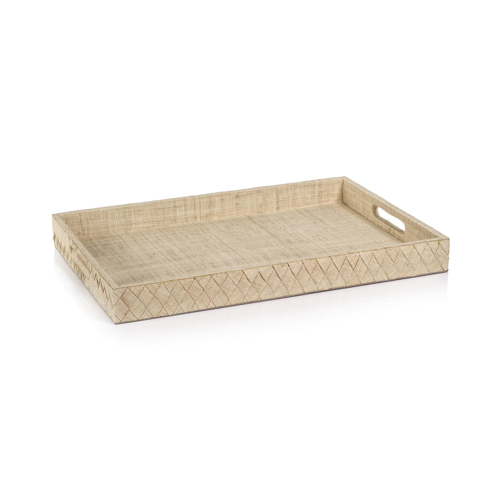 Zodax Large Lazarev Woven Raffia Serving Tray