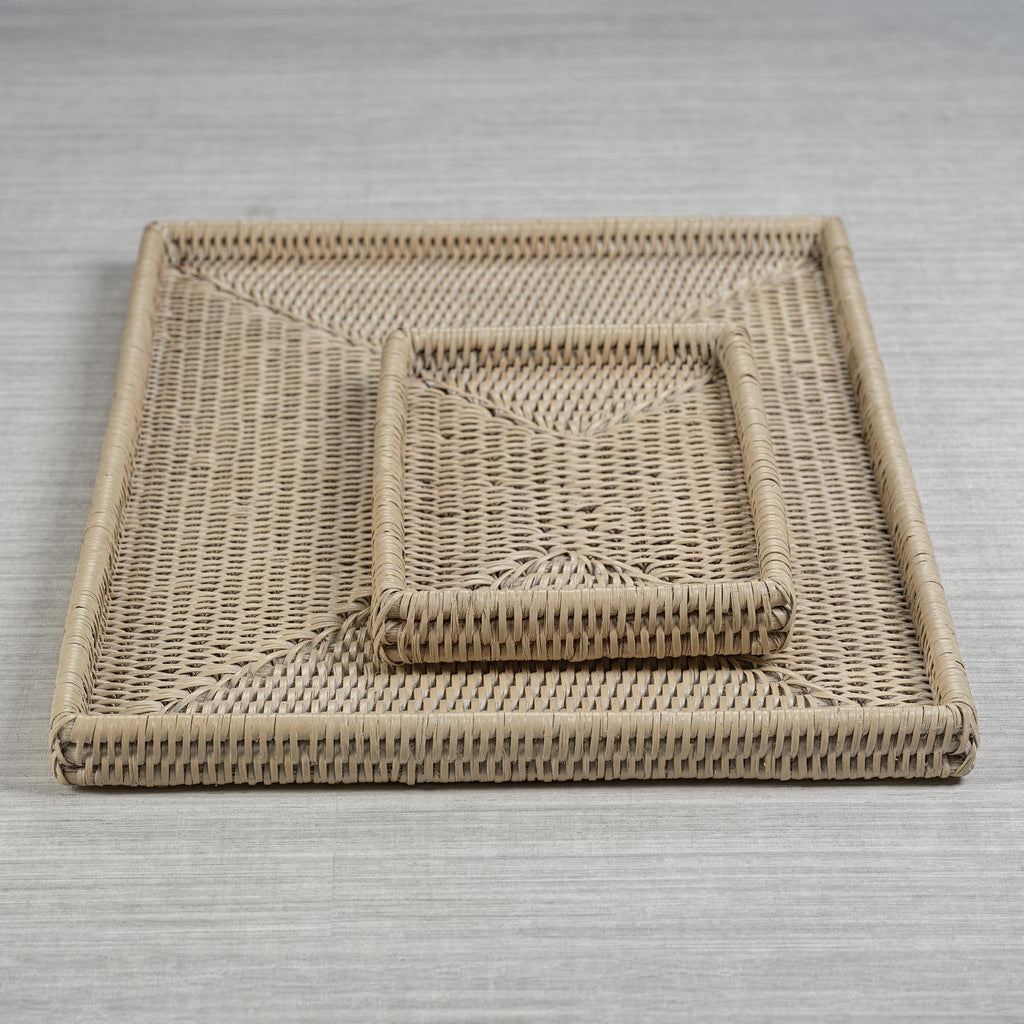 Zodax Small Light Wash Natural Langsa Rattan Woven Tray