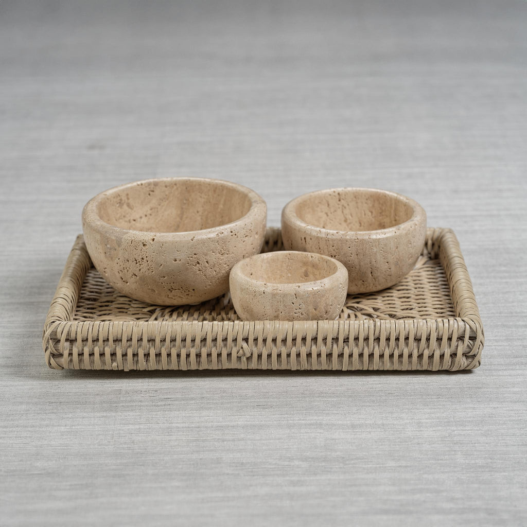 Zodax Small Light Wash Natural Langsa Rattan Woven Tray