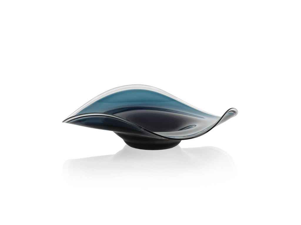 Zodax Small Vellerti Blue Wave Glass Bowl