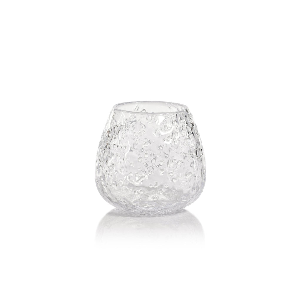 Zodax Clear Elodie Glass Vase/Candle Holder w/ Glass Chips