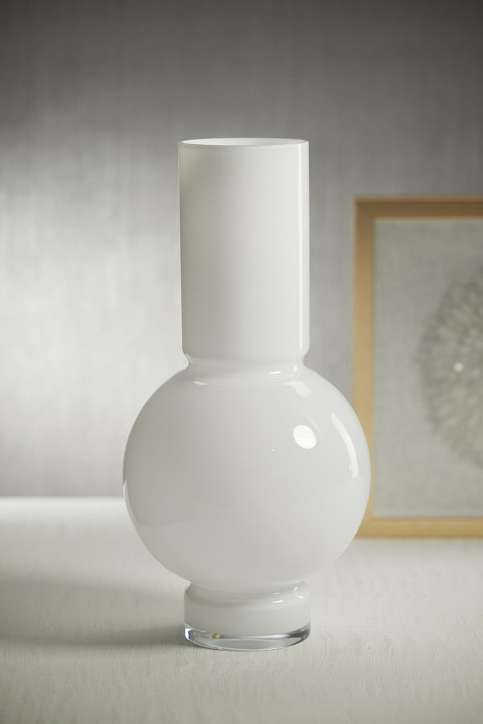 Zodax White Opal Chaumont Glass Vase