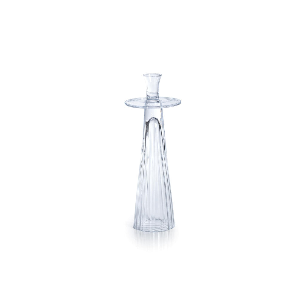 Zodax Small Oslob Tall Ribbed Glass Taper Holder