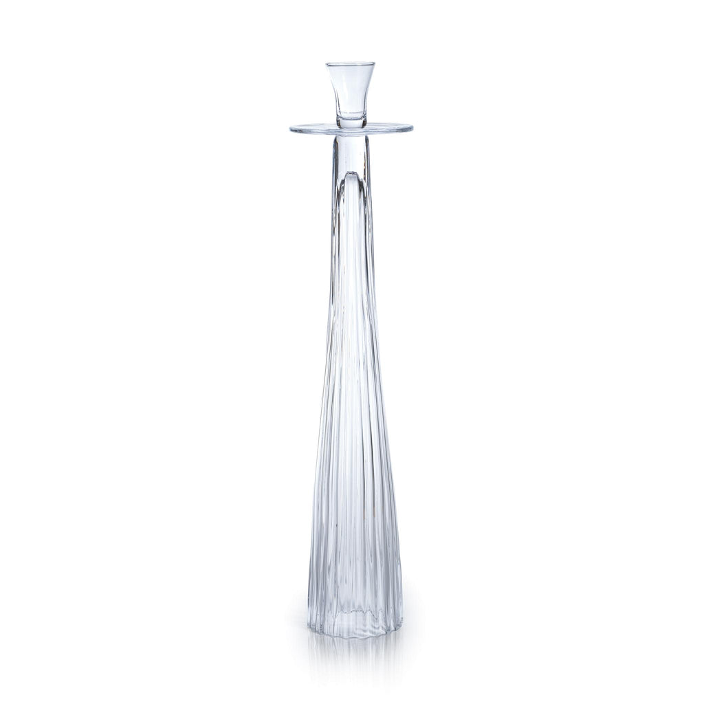 Zodax Large Oslob Tall Ribbed Glass Taper Holder