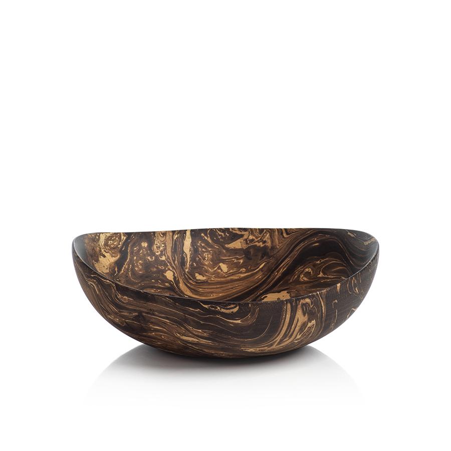 Zodax Vinceta  Marbleized Mango Wood Bowl