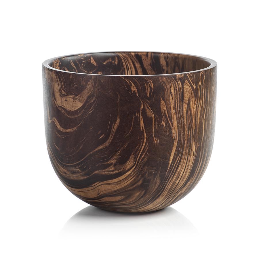 Zodax Vinceta Marbleized Straight Sided Mango Wood Bowl