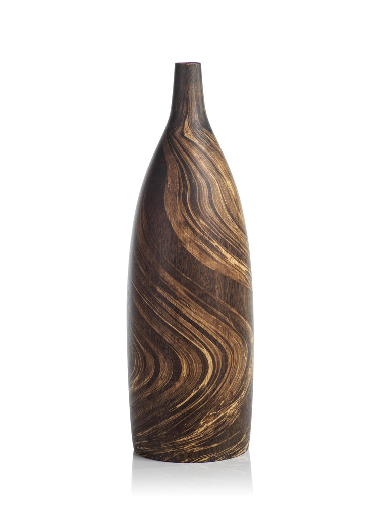 Zodax Vinceta Marbleized Mango Wood Bottle Vase