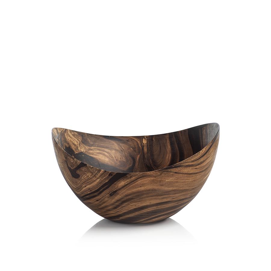 Zodax Vinceta  Marbleized Eclipse Mango Wood Bowl