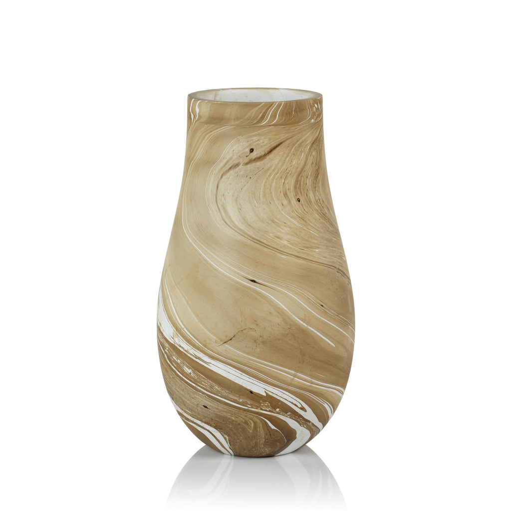 Zodax 9" x 16" Bellshill Mango Wood Marbleized Vase