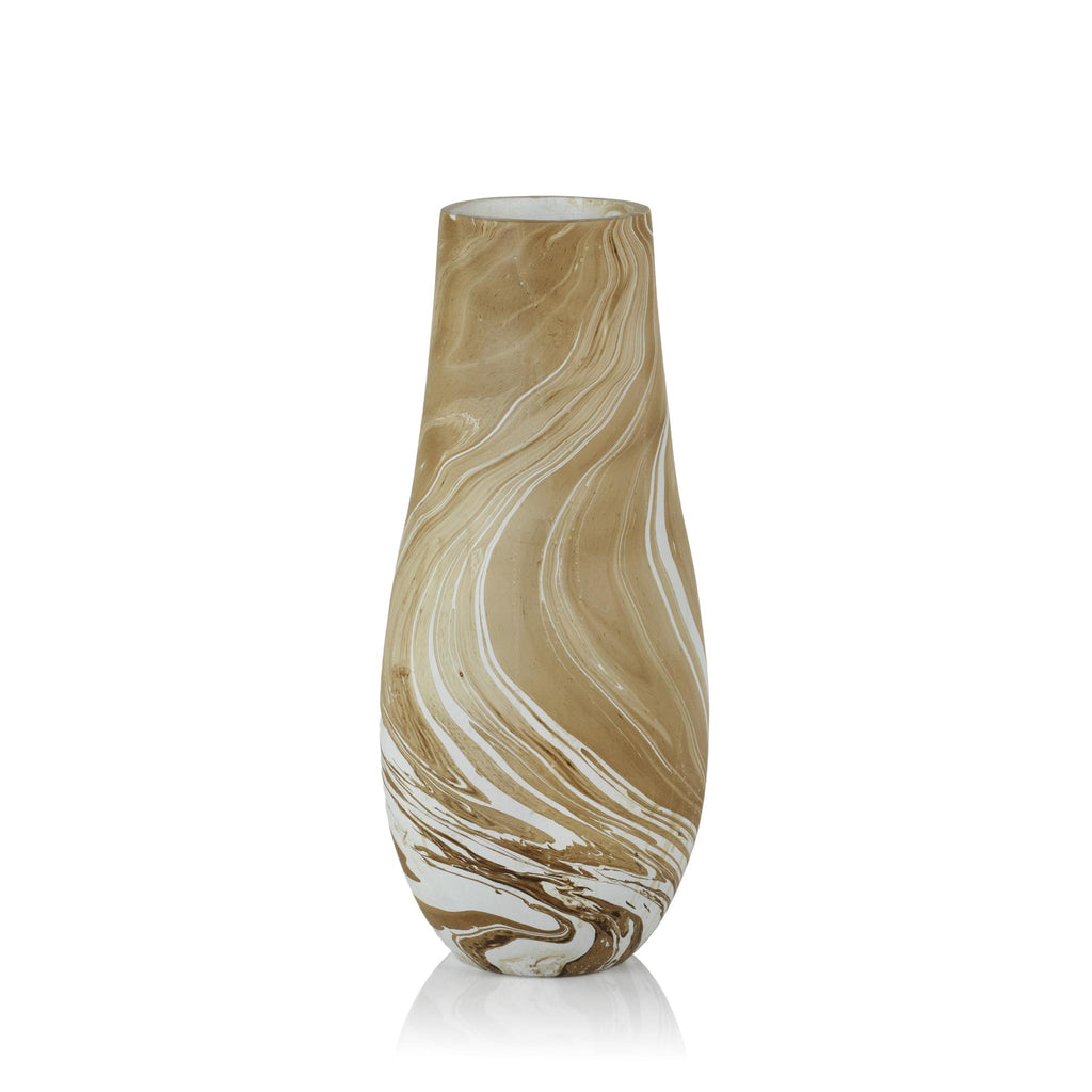 Zodax 6" x 14" Bellshill Mango Wood Marbleized Vase