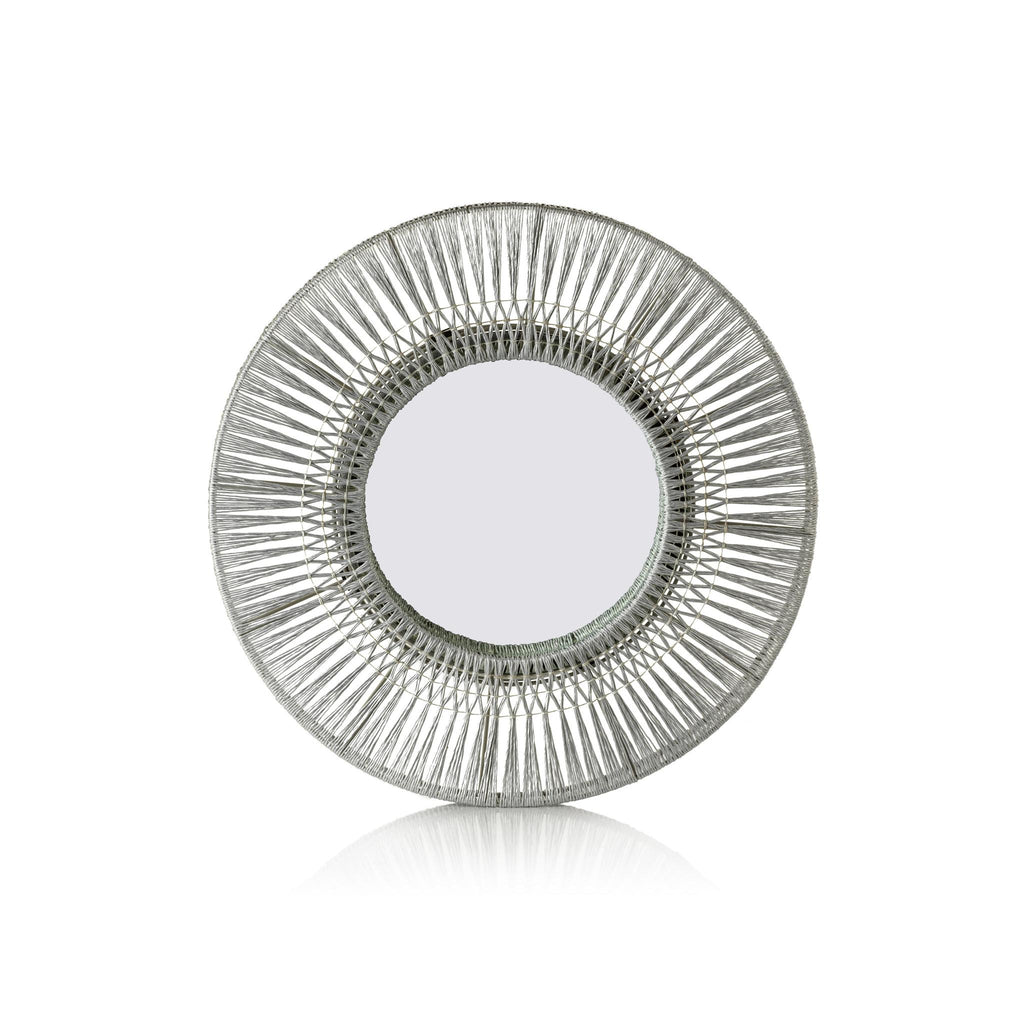 Zodax 23.5" Mildura Round Silver Gray Interlaced Wall Mirror