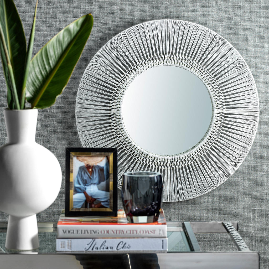 Zodax 23.5" Mildura Round Silver Gray Interlaced Wall Mirror