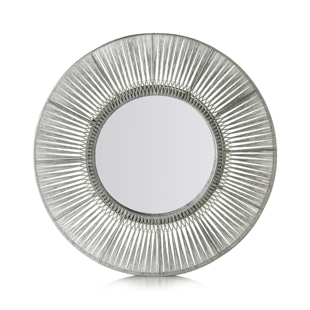 Zodax 31.5" Mildura Round Silver Gray Interlaced Wall Mirror