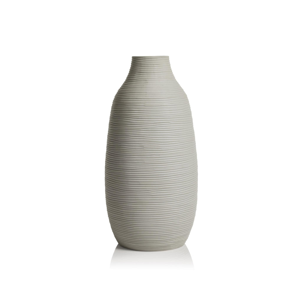 Zodax 13.5" Weston White Porcelain Vase