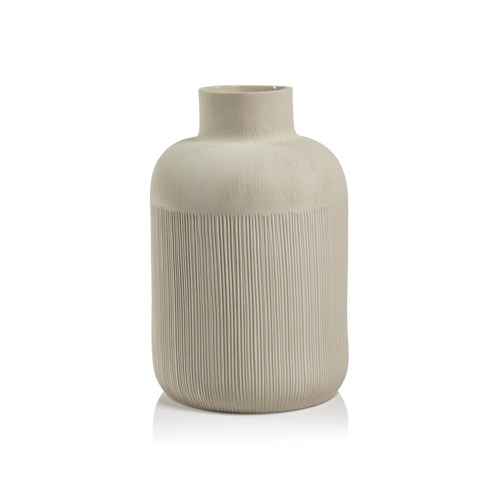 Zodax 13" Declan Ivory Porcelain Vase