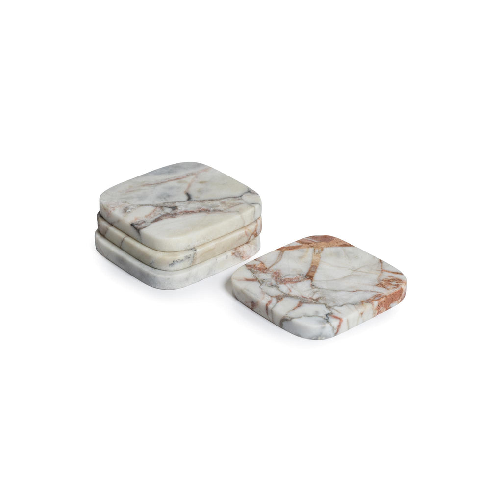 Zodax Rezi Verona Matte Marble Coasters, Set of 4