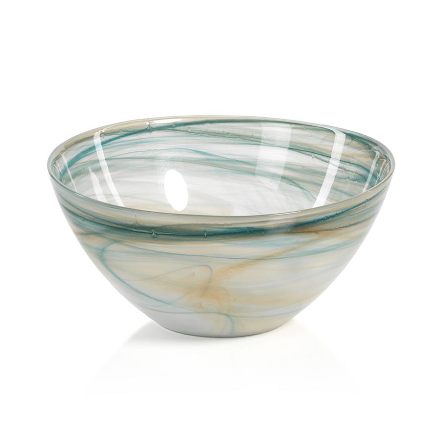 Zodax Lagoon 4-Inch Tall Alabaster Glass Bowls, Set of 4