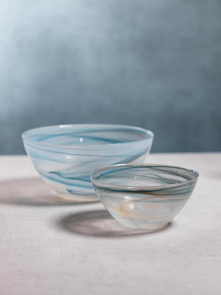 Zodax Lagoon 5.75-Inch Tall Alabaster Glass Bowls, Set of 2