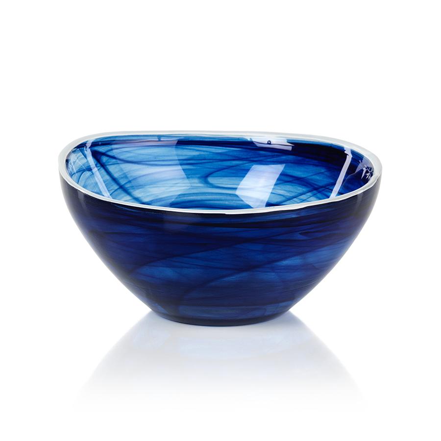 Zodax Monte Carlo Small Indigo Alabaster Glass Bowls, Set of 6