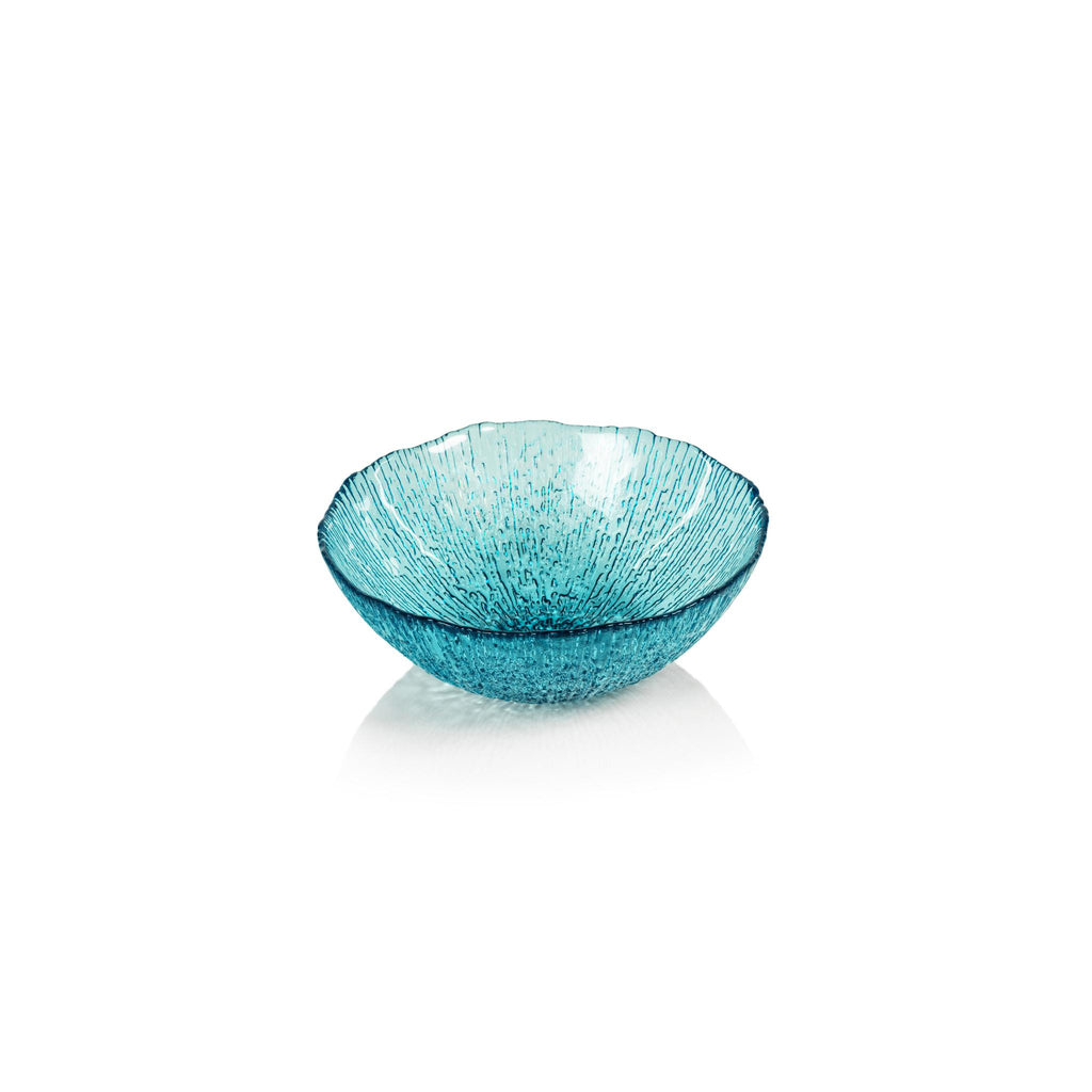 Zodax Exuma Aqua Blue Glass Bowls, Set of 6