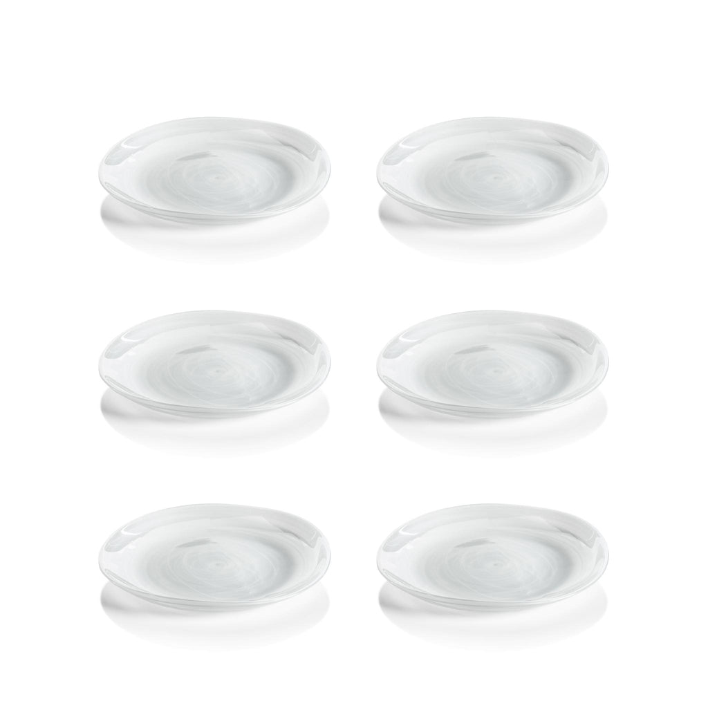 Zodax 8.25" Reneta Alabaster Glass Plates, Set of 6