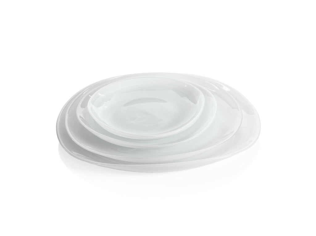 Zodax 8.25" Reneta Alabaster Glass Plates, Set of 6