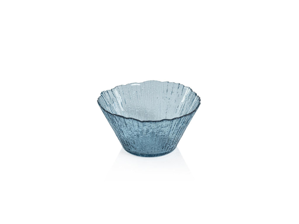 Zodax Axel Icy Sapphire Tapered Glass Serving Bowls, Set of 6