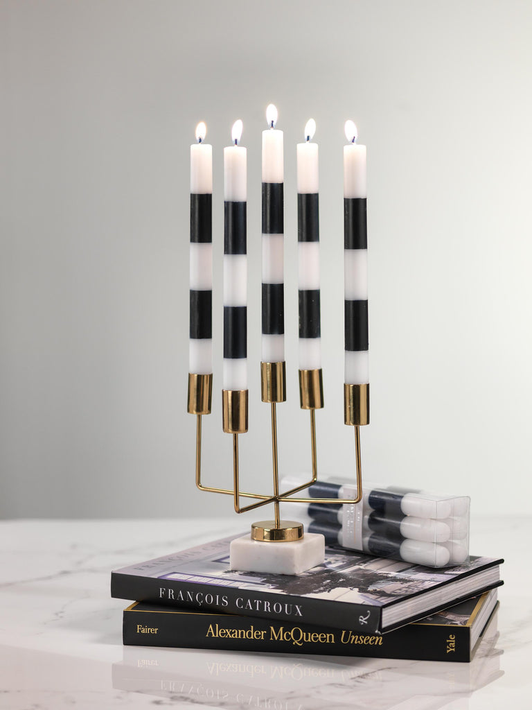 Zodax Black 6-Piece Modern & Festive Formal Candle Set, Pack of 2