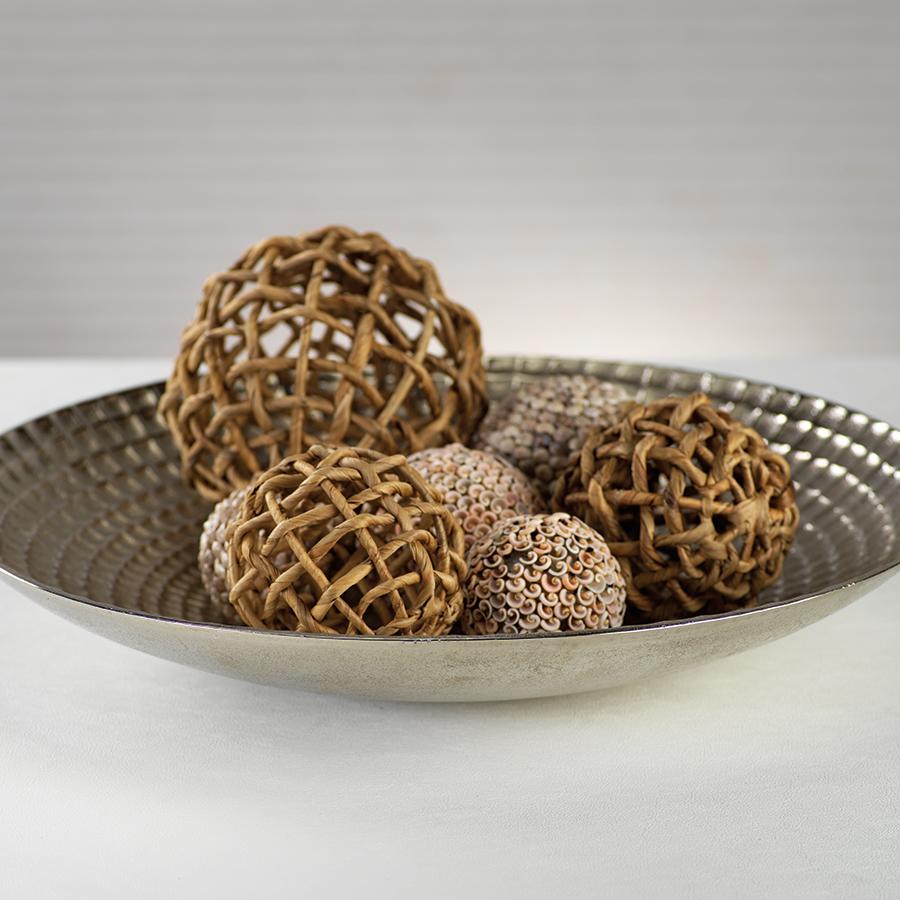 Zodax 4.75" 8-Piece Water Hyacinth Twisted Fill Decorative Ball Set