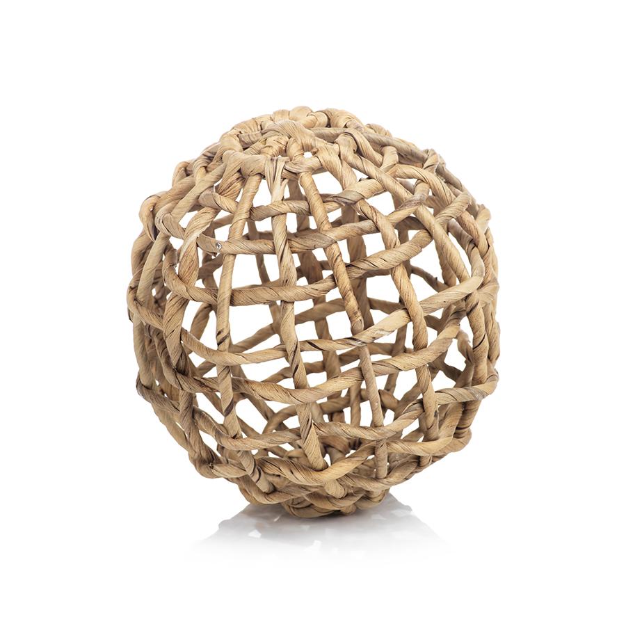 Zodax 6.75" 8-Piece Water Hyacinth Twisted Fill Decorative Ball Set