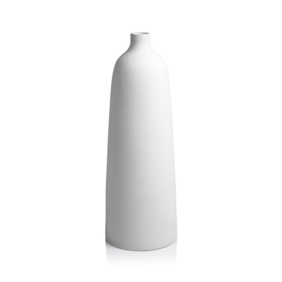 Zodax Biya 31.5' Tall All White Earthenware Vase