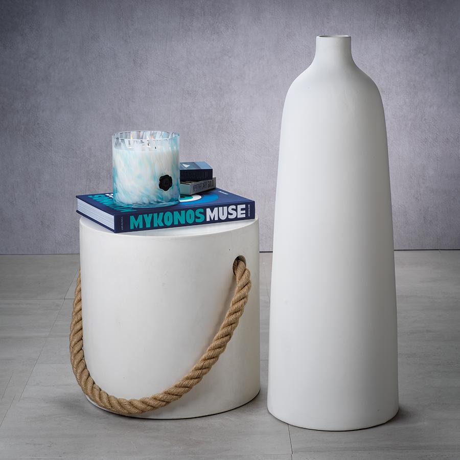 Zodax Biya 31.5' Tall All White Earthenware Vase