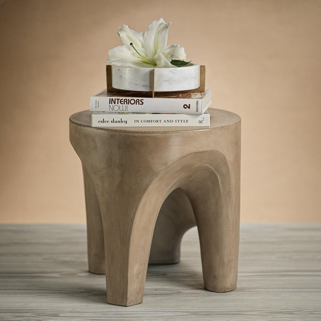 Zodax Tamworth 15.75" Tall Sculptural Concrete Stool