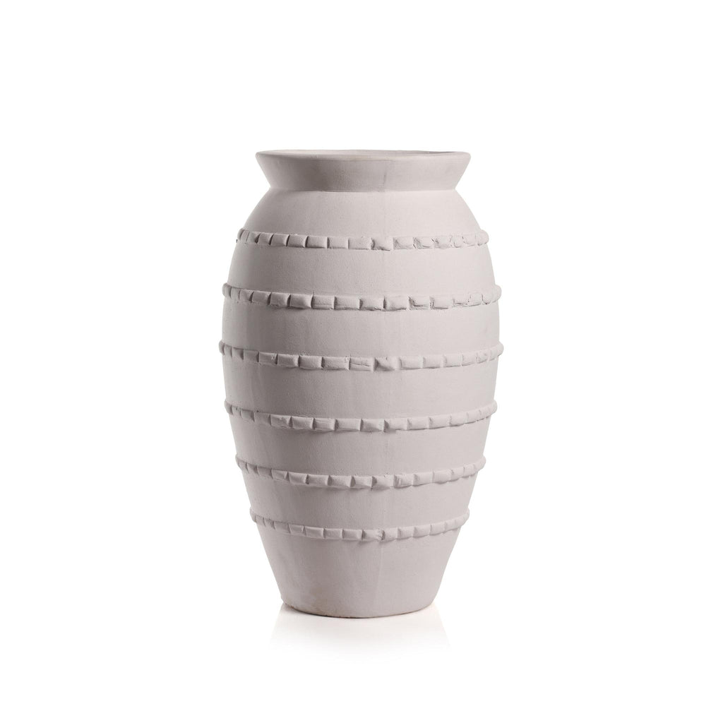 Zodax 20" Tommaso White Earthenware Vase